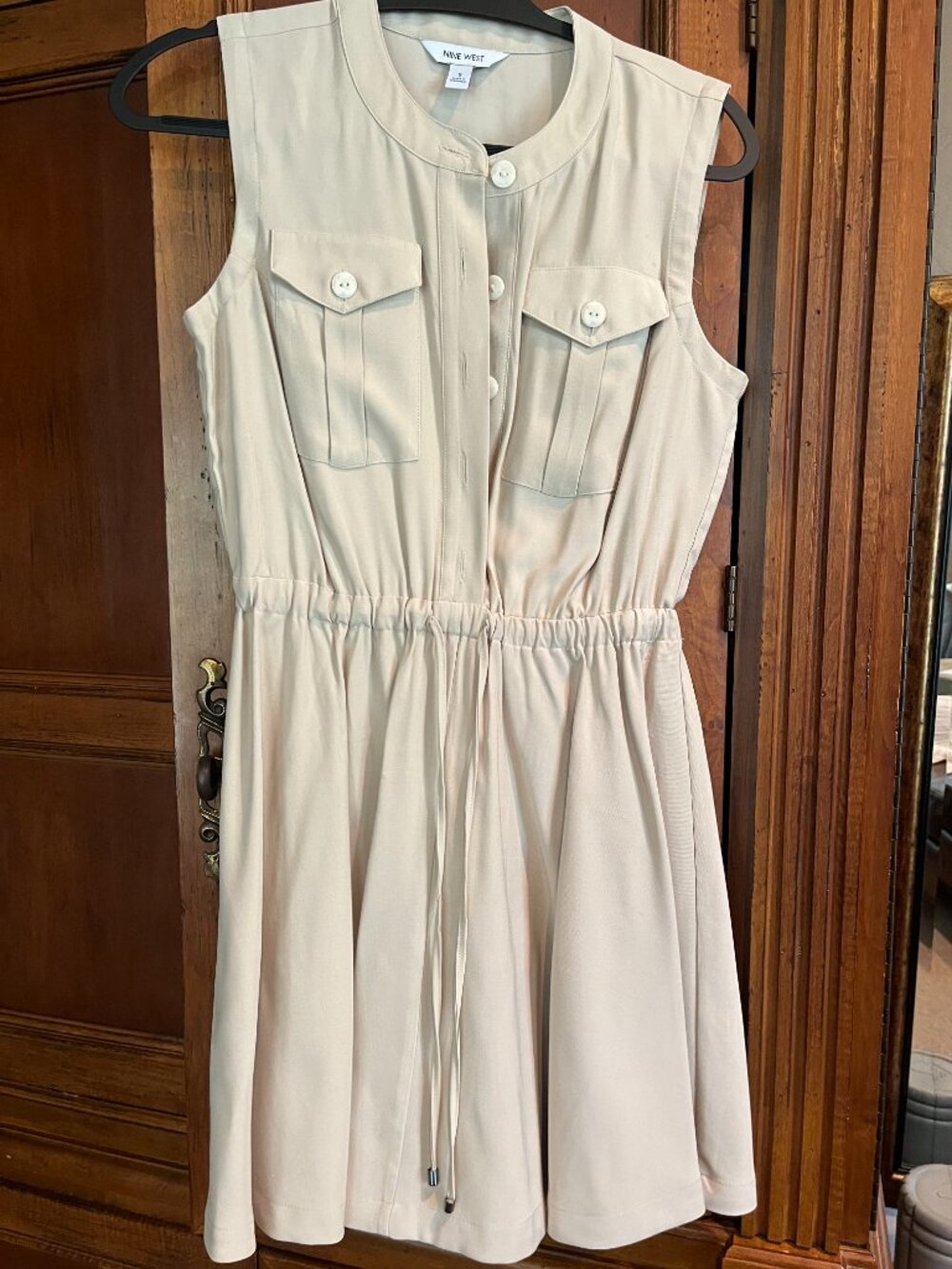 Nine West Tan Sleeveless Utility Dress S